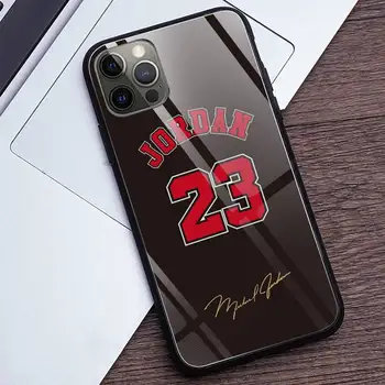De baloncesto de la firma Jordan 23 De la caja del Teléfono de Vidrio Templado Para el iPhone 12 Max Pro Mini 11 Pro XR XS MAX 8 X 7 6 6 Plus SE 2020
