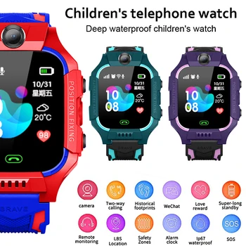 Willkey Z6 P19 Niños Teléfono Inteligente LBS Reloj de la Pantalla Táctil Tracker SOS Inteligente Reloj Impermeable 2G Tarjeta SIM GPS Tracker Niños Regalo