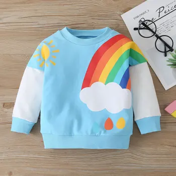 2020 Bebé Niñas Suéteres de Invierno Otoño Blusas Niños Sudaderas arco iris de manga Larga Suéter de los Niños T-shirt Jacket 1 2 3 4 5 6y