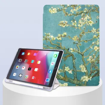 Vintage de la Pintura de Aceite para el iPad Mini 5 caja de Aire 4 soporte de Lápiz 10.2 8 de 2020 7 12.9 Pro 11 Funda de Silicona Para El 10,5 Aire 1 2 3