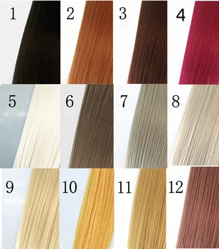 1/3 1/4 1/6 1/8 BJD Pelucas rectas Largas, el pelo blanco de Alta temperatura de la fibra del cabello para DD SD Muñeca BJD peluca de colores Múltiples