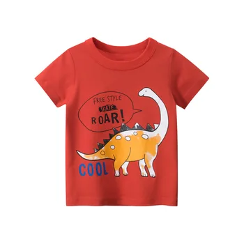 Camisetas para Niñas Niños Niños de Verano de Algodón de dibujos animados de Dinosaurios de Impresión Coche Tops T-shirt Ropa para Niños Bebé