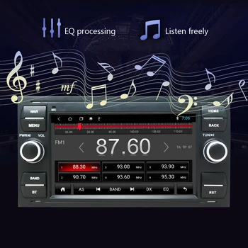 Android 2 Din para Radio de Coche de GPS Para Ford Focus 2 MK2 Fiesta Mondeo 4 C-Max S-Max Fusion de Tránsito Kuga, el Reproductor Multimedia de Navegación