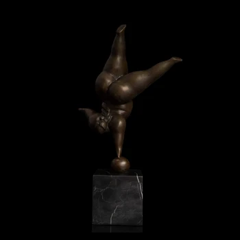 DS-455 Clásico Resumen de la Grasa de la Figura de la Mujer, una Escultura de Bronce de la Vendimia de Arte de Cobre de Yoga Señora Estatuilla Estatua Retro DrawingRoom Decoración