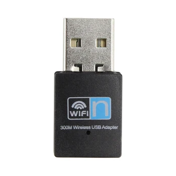 300Mbps USB Wifi Adaptador Inalámbrico Negro Dongle USB 2.0 Tarjeta de Red para PC Portátil de Escritorio de Windows 10 8 7 Vista
