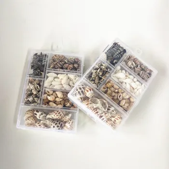 Sobre 200Pcs/Caja de Conchas de Artesanías parte Natural de Conchas Mini Concha de Maíz Tornillo de la Decoración de la Pared de BRICOLAJE del Acuario Paisaje