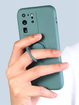Ultra-delgada de Silicona soporte Magnético caja del Teléfono Para Samsung Galaxy S20 Plus Ultra Nota 20 Plus Ultra Stand Anillo de Soporte de la Cubierta