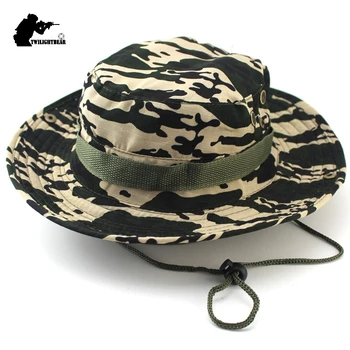La marca de Camuflaje Militar Boonie Sombreros de 26 De Colores de Alta Calidad al aire libre Casual Sombrero de Cubo de Caza Senderismo Escalada Pesca Cap KA23