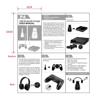 Audio inalámbrico Bluetooth Transmisor Receptor Adaptador Bluetooth Para PS4 Para PC TV Coche de 3,5 mm AUX Receptor de Música Remitente adaptador es válida para quitar