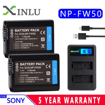PING 1130mAh NP FW50 fw50 Batería de la Cámara del LCD USB Charger+ Para Sony NP-FW50 Alfa a6500 a6300 a6000 a5000 a3000 NEX-3 a7R