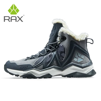 RAX Hombres Zapatos de Senderismo de invierno al aire libre Impermeable de la Zapatilla de deporte de los Hombres de Cuero de las Botas de Trekking Sendero de Camping Escalada de nieve Zapatillas de deporte de las Mujeres