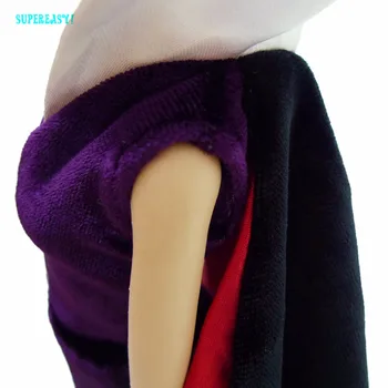 De alta Calidad de Edición Limitada de la Princesa Vestido de Terciopelo Parte de la Cena de Desgaste de V-cuello de la Capa, Vestido de Ropa para Muñeca Barbie 12