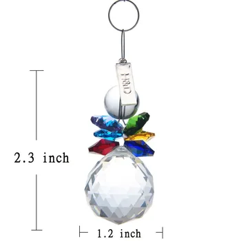 H&D Bola De Cristal Sol Receptor De La Ventana Del Arco Iris Fabricante De Decoración De Navidad Colgante Araña De Prisma Colgando Suncatcher (Multi-Color)