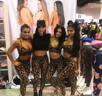 Las mujeres del Leopardo de Empuje hacia Arriba de la Cintura Alta Polainas de Deporte, Pantalones de Yoga Fitness Pantalones Leggings para Mujer de la Aptitud Femme