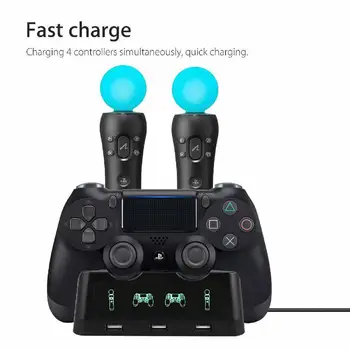 Control del cargador para Sony PS4 VR Mover Controlador de Movimiento playstation Playstation PS 4 Muelle de Carga Juego de Accesorios de Soporte de Carga