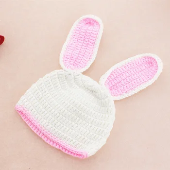 Los niños nuevos de la fotografía de la ropa con capucha de punto de algodón bebé conejo suministros de regalo de cien días fotografiando la ropa