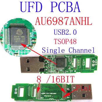 UFD AU6987ANHL PCBA ,8/16bit TSOP48, Unidad Flash USB de la placa de circuito, impulsión de la pluma de PCBA, se aplican a la recuperación de los datos y el apoyo de edad flash