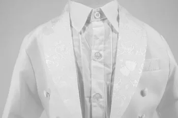 2017 la nueva llegada Niños Blancos trajes para bodas Hijos de Baile Trajes de Niños Tuexdo Niños Conjunto de Ropa de Chico Formal de Niños Chaquetas de 1 a 10 años