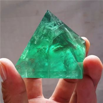 Natural de Fluorita de Cristal de Cuarzo Pulido de la pirámide Muestra la Curación A2