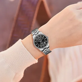 Reloj Mujer de Cuarzo Relojes de las Mujeres de Negocios de Lujo Reloj de Señoras impermeable Niña de Reloj calendario reloj de Pulsera Relogio Feminino