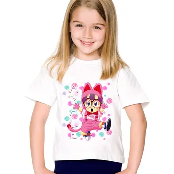 El Anime de Impresión de dibujos animados camiseta de los niños para los niños kawaii Lindo Arale Niños Divertidas camisetas de Verano para Niños de O-Cuello de la camiseta de la chica de las niñas ropa