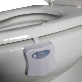 Smart Sensor de Movimiento PIR Asiento de Inodoro Luz de la Noche 8 Colores Impermeable de la luz de fondo De la taza de Inodoro LED Luminaria Lámpara WC WC Luz