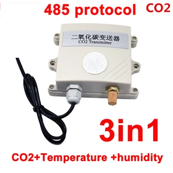 RS485 3in1 sensor de CO2 módulo Transmisor de CO2 dióxido de Carbono detector de gas sensor de co2 485 protocolo con la Temperatura y la humedad