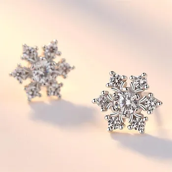 NEHZY de la Plata Esterlina 925 Aretes de Alta Calidad de la Mujer de la Joyería de Moda Retro Simple Copo de nieve de Cristal de Circón Aretes