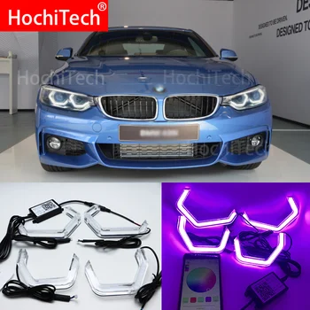 WIFI RGB Multi-Color M4 Estilo Icónico LED de Cristal Ojo de Angel Kits de luz para BMW M3 M4 E80 E82 F22 F32 F30 de XENÓN del coche estilo