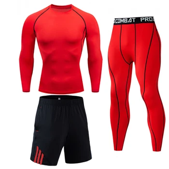 Los hombres de la Ropa de Gimnasia Corto Running Man medias de Compresión transpiración traje de Pista Gimnasio Hombre negro, camiseta de Deporte, Pantalones de S-XXXXL