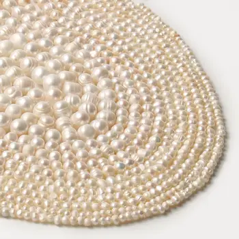 AA+ Blanco Irregular Perlas de agua Dulce de la Joyería de DIY hechos a Mano de la Pulsera del Encanto del Collar de la Alta Calidad Natural de Perlas 15
