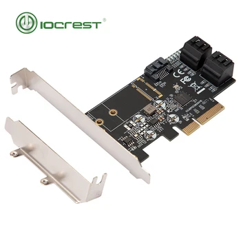 IOCREST SATA III 6 g 5 puertos controlador de la tarjeta de PCIe 3.0 x4 tarjeta de expansión con Soporte de Bajo Perfil