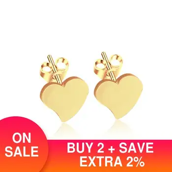 De moda de la moda del color del oro del corazón stud aretes para las mujeres Orecchini Donna Boucle D''oreille Brincos Joyas E4684