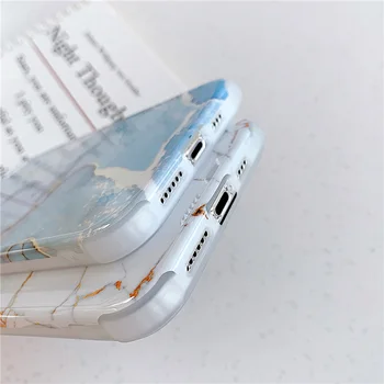 Anti-caída de Granito crack de mármol caso para el iphone 11 11Pro XR X XS Max SE 2020 7 8 Plus a prueba de golpes duro caso de la cubierta Protectora de la capa