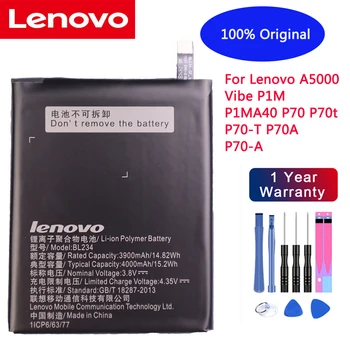 Original 4000mAh BL234 de la batería con el pegamento de 3M adhesivo para Lenovo A5000 Ambiente P1M P1MA40 P70 P70t P70-T P70A P70-A +Herramientas gratuitas