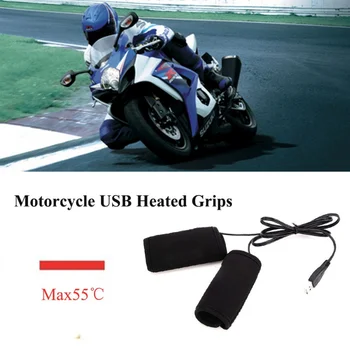 Nuevo 1 Par de Motocicletas puños calefactables USB de calor Eléctricas Bicicleta Moto de Motocross Manejar el Manillar más caliente Extraíble Apretones de 2020
