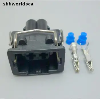 Shhworldsea 5/30/100sets 3.5 mm hembra 2pin manera kit de cables de la motocicleta del conector del arnés de 357 972 752