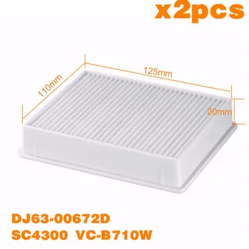 2 piezas de la Aspiradora blanco filtros hepa accesorios para samsung DJ63-00672D SC4300 VC-B710W vacío limpiador de piezas de repuesto