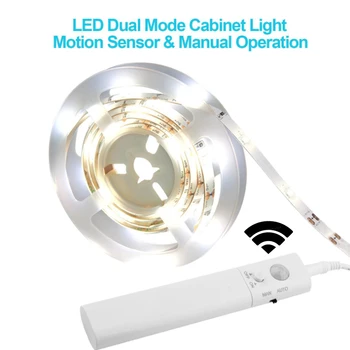 La Franja de Luz LED Interior Sensor de Movimiento PIR Detector Flexible de la Cinta de 6V Impermeable de la Lámpara de 1M 2M 2835SMD 4AAA la Energía de la Batería de las Luces Led