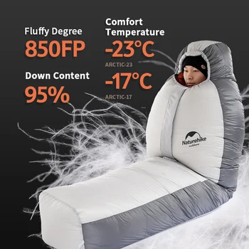 Naturehike ÁRTICO Colding serie de Ganso de la Momia Saco de Dormir al aire libre de Invierno Engrosamiento Frío de Viaje de Camping Bolsa de Dormir
