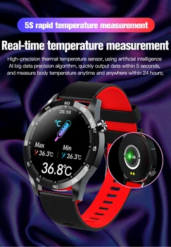 Los Relojes Inteligentes Unisex Smartwatch Cuerpo Monitor De Temperatura De La Sangre Oxímetro De Los Deportes De La Pulsera Del Corazón De La Tasa De Fitness Tracker