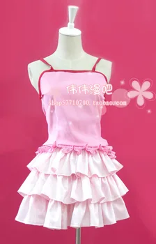 Monogatari Bakemonogatari Nisemonogatari Nadeko Sengoku rosa vestido de Traje de Cosplay