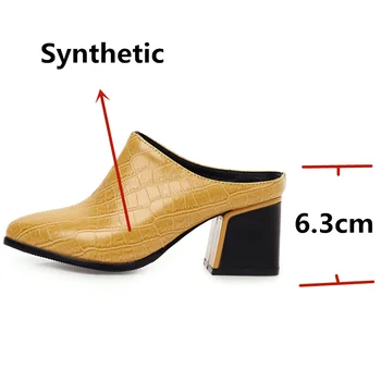 FEDONAS de Color Sólido de las Mujeres Zapatos de Calidad Superior de la Boda de Tacón Bombas de Primavera Verano Mostrar Mulas Sexy Dedo del pie Redondo Zapatillas de Mujer