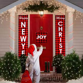 Santa Claus de Navidad Decorativo de la Puerta de la Bandera de Decoración de Navidad para la Casa que Cuelga de Navidad Adornos de Navidad 2020 Natal Año Nuevo
