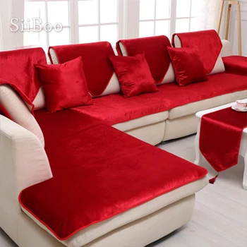 Envío gratis gris, camello rojo sofá de terciopelo negro de la cubierta de franela de peluche fundas baratas seccional sofá cubre fundas de sofá SP2519