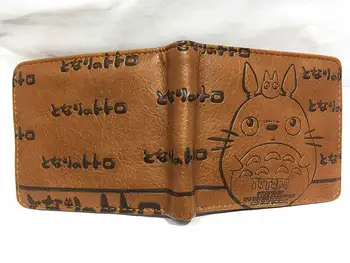 Kawaii de dibujos animados Totoro cartera de cuero en relieve el bolso de los niños de regalo hermosa puntada lindo oso de corto carteras de identificación de titular de la tarjeta de bolsillo de la moneda