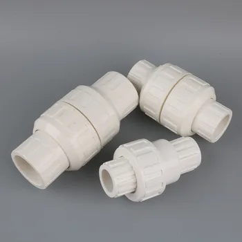 1pc 20mm 25mm 32mm de verificación de la válvula de la tubería de PVC accesorios de plomería partes del sistema de agua conector de tubo de agua de la tubería de no retorno valor