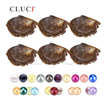 CLUCI 150pcs 6-8mm Mezcla de 20 Colores Naturales Akoya Perlas de Perlas de agua Salada envasado al Vacío de Ostras con Perlas WP154SB