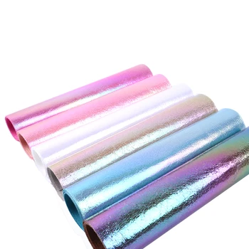 6pcs/Set de 20*33 cm Liso Color del arco iris de Espejo de piel Sintética de Conjunto ,DIY hechos a mano materiales para la bolsa de zapatos de cabello arco,1Yc5709