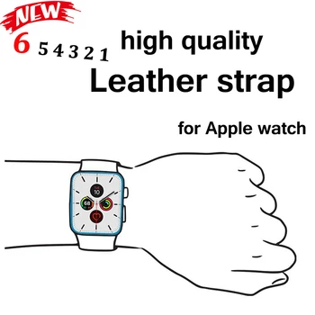 Correa de cuero para Apple Watch Banda de 42 mm 38 mm Iwatch Correa de la Serie 5 4 3 2 Pulsera de la Alta Calidad Correa de reloj de 44 mm 40 mm Accesorios
